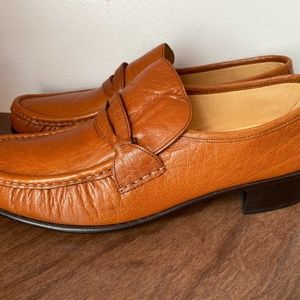 Duca Italian Men's Designer Shoes Brown Leather Loafers - 8.5